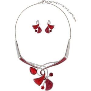 Jewelry Set Vintage Retro Leaf Flower Floral Geometric Boho Necklace Earring Set